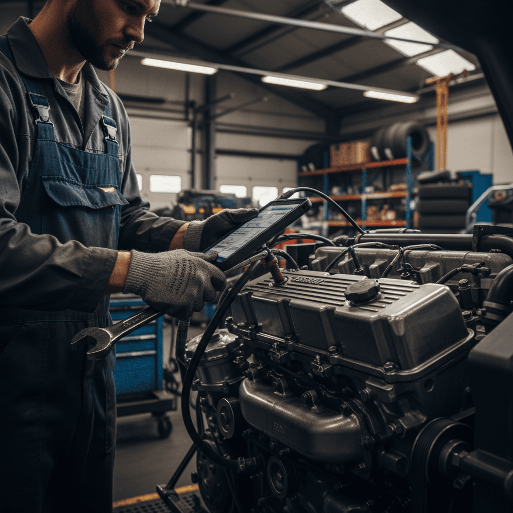 Truck engine inspection