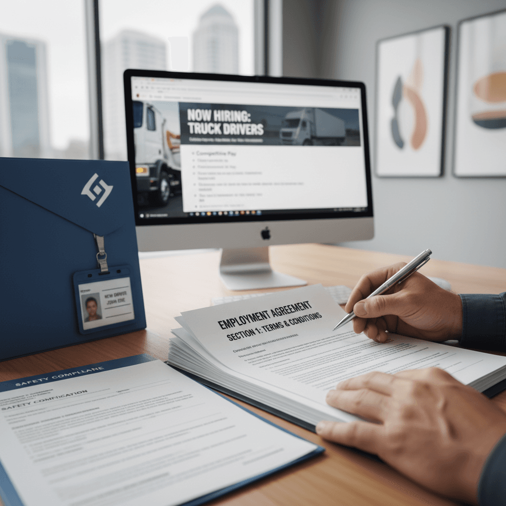 Handshake sealing a lease deal for a commercial vehicle